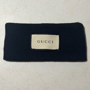 Gucci Black Knit Headband with Logo